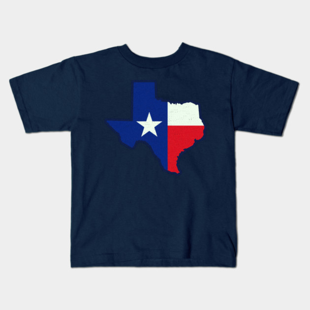 State Shape Texas Flag Kids T-Shirt by DonWillisJrArt