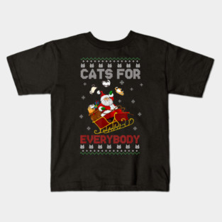 Christmas Santa Cats for Everybody Kids T-Shirt