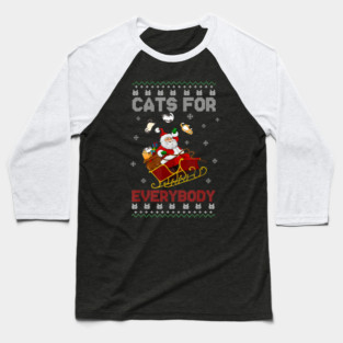 Christmas Santa Cats for Everybody Baseball T-Shirt