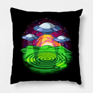Alien Abduction Crop Circles Pillow