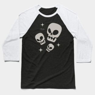 Creepy Skulls Baseball T-Shirt
