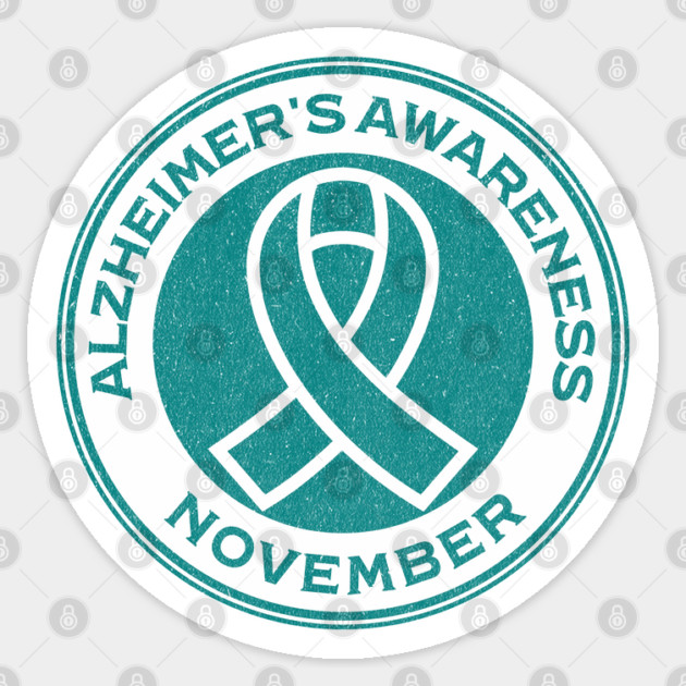 Alzheimer's Awareness November Emerald Green Ribbon Campaign Sticker by Yesteeyear