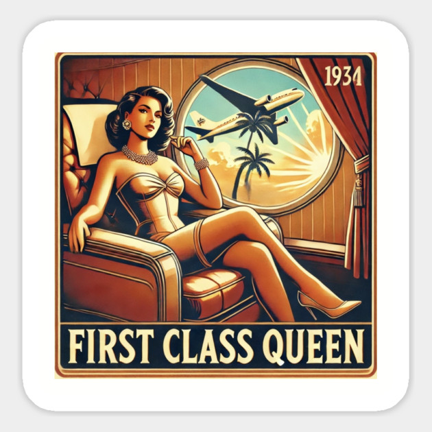 firstclassqueen retro Magnet by FirstClassQueen