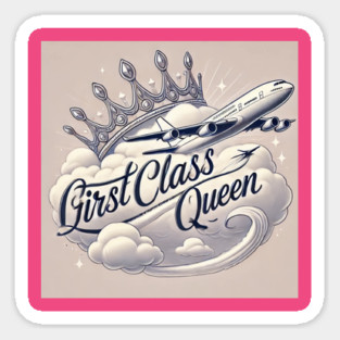 firstclassqueen crown and sky Sticker