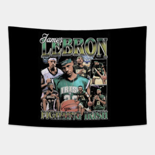 Lebron James Fighting Irish Tapestry