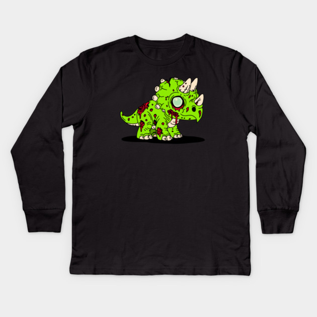 Zombie Triceratops Kids Long Sleeve T-Shirt by H. R. Sinclair