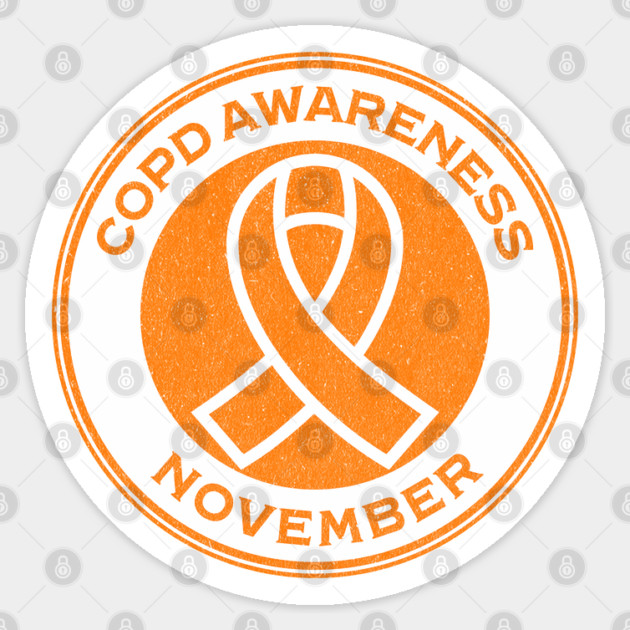 COPD Awareness November Orange COPD Ribbon Campaign Sticker by Yesteeyear