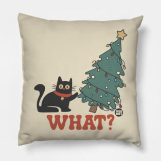 WHAT CAT XMAS TREE Pillow
