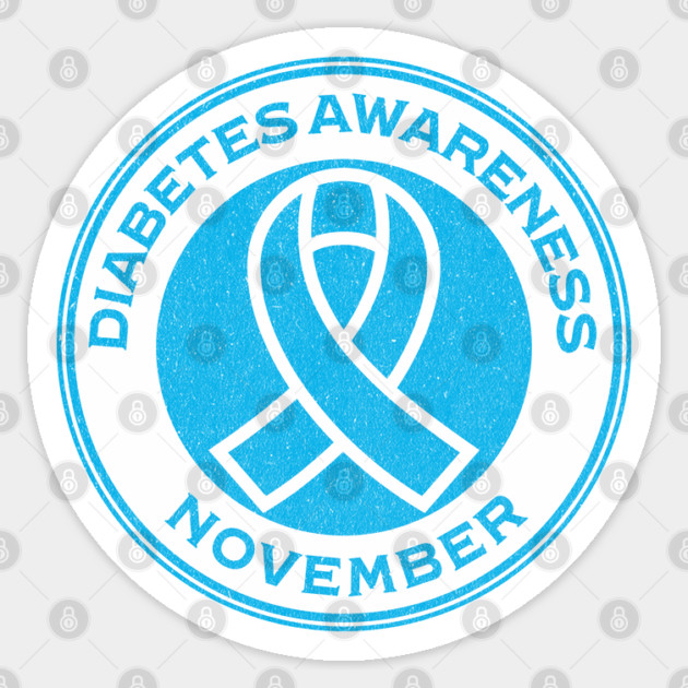 Diabetes Awareness November Blue Diabetes Ribbon Campaign Sticker by Yesteeyear