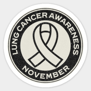 Lung Cancer Awareness November Pearl Ribbon Lung Cancer Magnet