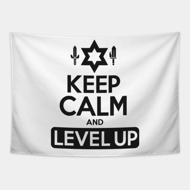 Keep Calm and Level Up Tapestry by Frank Ring