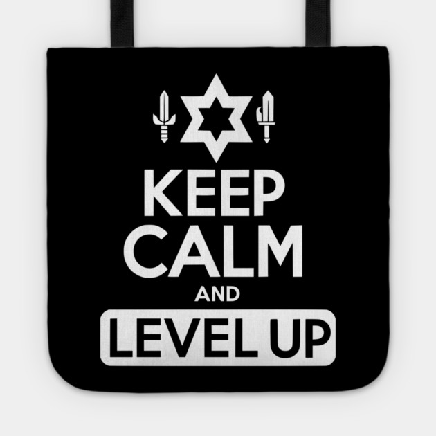 Keep Calm and Level Up Tote by Frank Ring