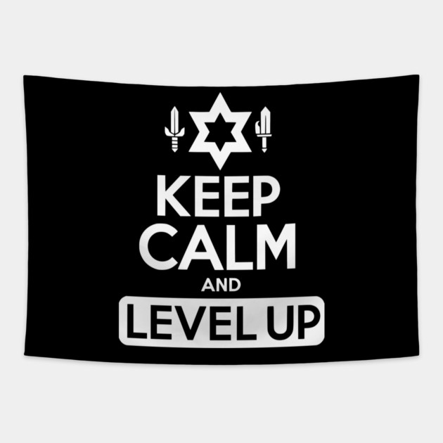 Keep Calm and Level Up Tapestry by Frank Ring