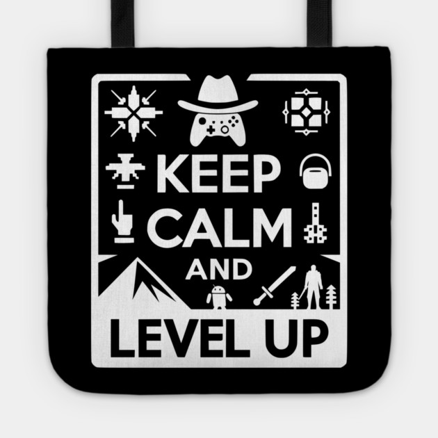 Keep Calm and Level Up Tote by Frank Ring