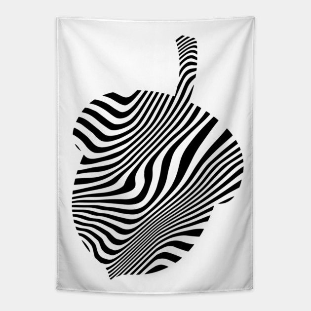 Acorn - Mesmerizing Black and White Optical Illusion Art Tapestry by TuncGK