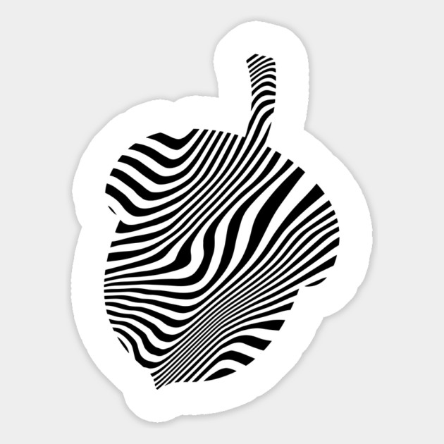 Acorn - Mesmerizing Black and White Optical Illusion Art Magnet by TuncGK