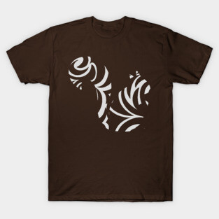 Tribal Wave Squirrel Silhouette Design T-Shirt