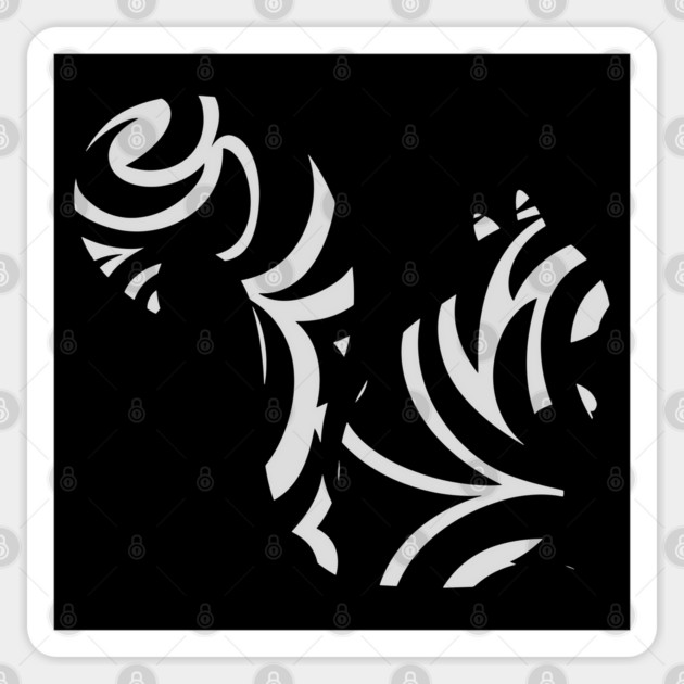 Tribal Wave Squirrel Silhouette Design Sticker by TuncGK