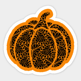 Pumpkin Webs - Geometric Trippy Nature Design Sticker