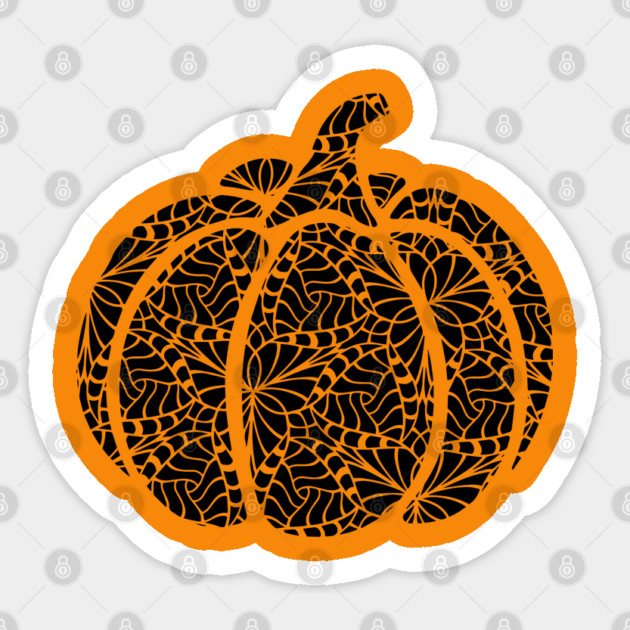Pumpkin Webs - Geometric Trippy Nature Design Sticker by TuncGK