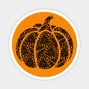 Pumpkin Webs - Geometric Trippy Nature Design Magnet