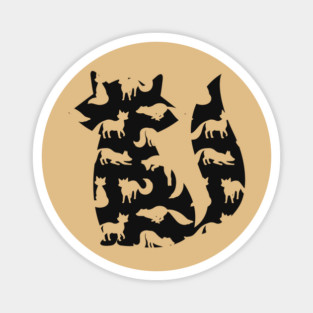 Fox in Fox - Minimalist Autumn Pattern Magnet