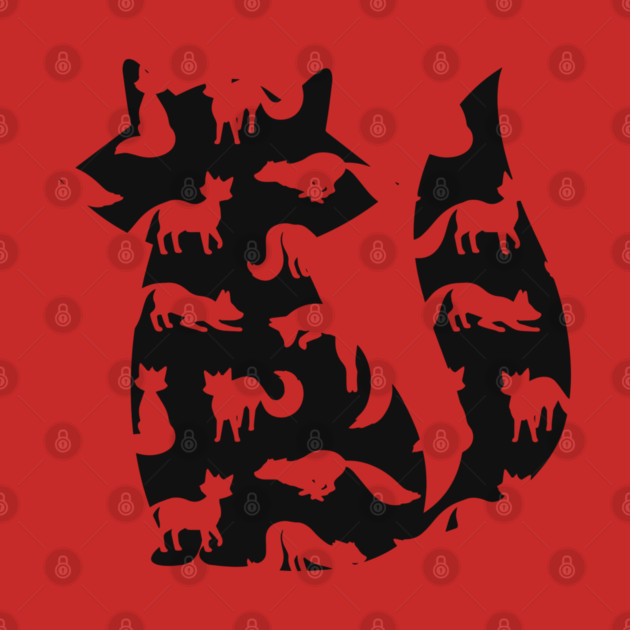 Fox in Fox - Minimalist Autumn Pattern by TuncGK