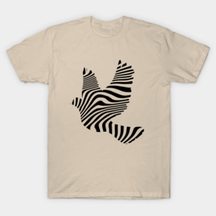 Wavy Dove - Minimalist Geometric Pattern T-Shirt