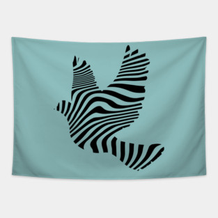Wavy Dove - Minimalist Geometric Pattern Tapestry