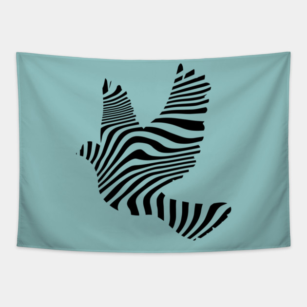 Wavy Dove - Minimalist Geometric Pattern Tapestry by TuncGK