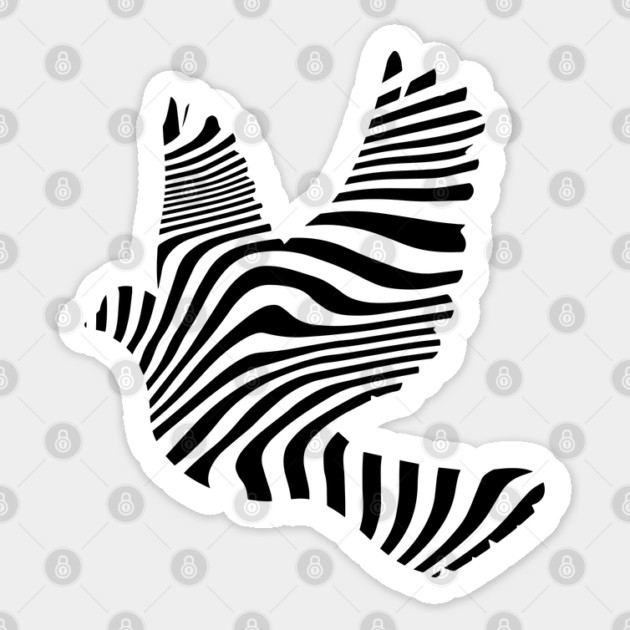Wavy Dove - Minimalist Geometric Pattern Sticker by TuncGK