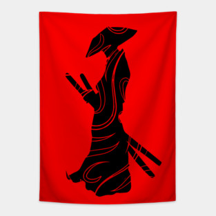 Samurai Lines - Minimalist Japanese Art Tapestry