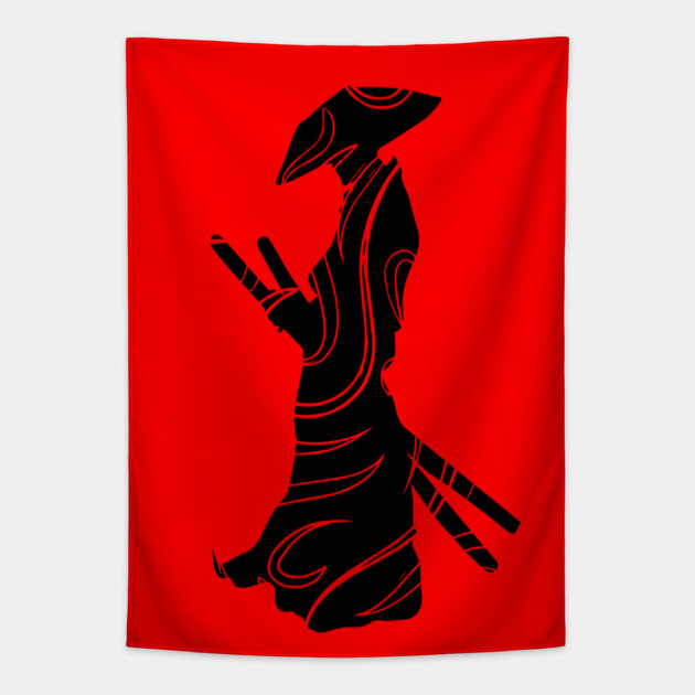 Samurai Lines - Minimalist Japanese Art Tapestry by TuncGK