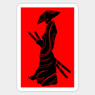 Samurai Lines - Minimalist Japanese Art Sticker
