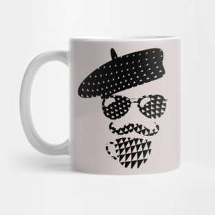 Guy Drinking Coffee - Silhouette Retro Pattern Mug