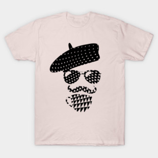 Guy Drinking Coffee - Silhouette Retro Pattern T-Shirt