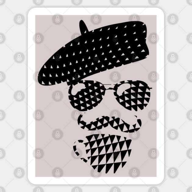 Guy Drinking Coffee - Silhouette Retro Pattern Sticker by TuncGK