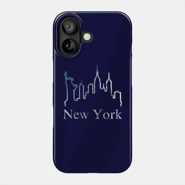 New York Skyline Abstract Line Art Phone Case by DonWillisJrArt