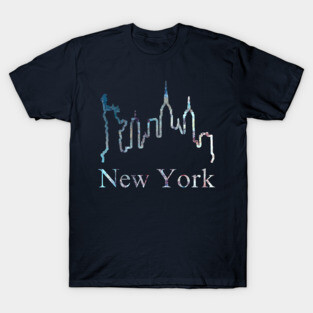 New York Skyline Abstract Line Art T-Shirt