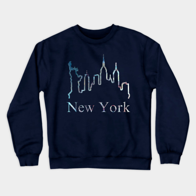 New York Skyline Abstract Line Art Crewneck Sweatshirt by DonWillisJrArt