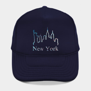 New York Skyline Abstract Line Art Hat
