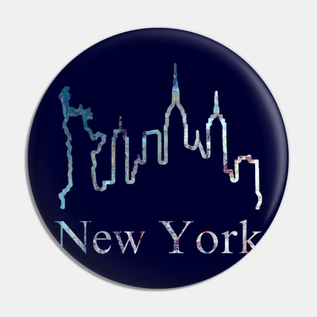 New York Skyline Abstract Line Art Pin by DonWillisJrArt