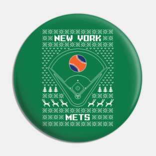 New York Mets Ugly Christmas Sweater Pin