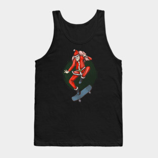 Cool skateboarding Santa Tank Top