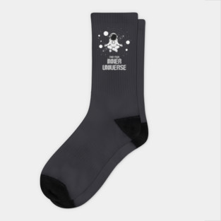Find Your Inner Universe Meditative Astronaut Design Socks