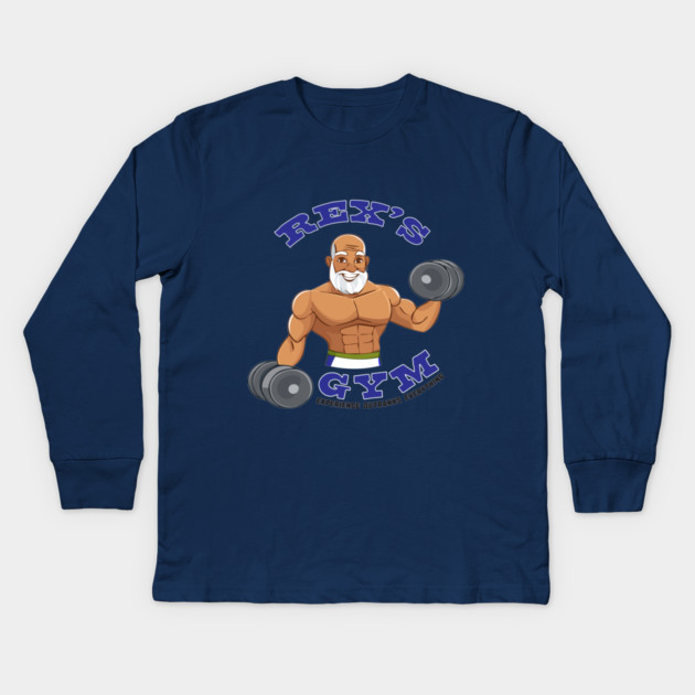 Rex's Gym Kids Long Sleeve T-Shirt by Officially Old Gym