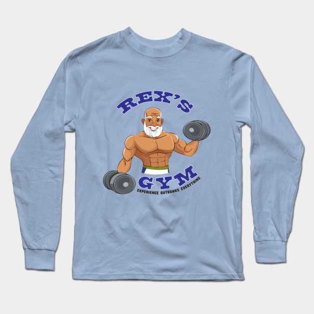 Rex's Gym Long Sleeve T-Shirt by Officially Old Gym