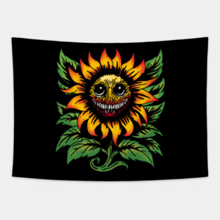 Creepy Sunflower Tapestry