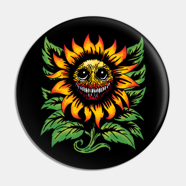 Creepy Sunflower Pin by H. R. Sinclair