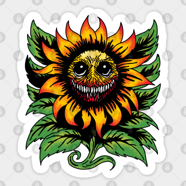 Creepy Sunflower Sticker by H. R. Sinclair